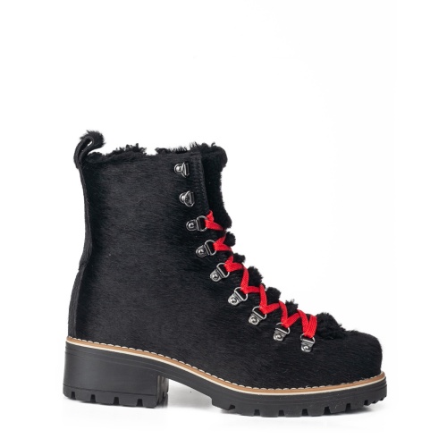 NEW ITALIA SHOES Дамски черни боти с косъм Brenda - Pepina NEW ITALIA SHOES Дамски черни боти с косъм Brenda