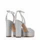 Casadei Дамски сребърни обувки с платформа - изглед 3