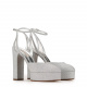 Casadei Дамски сребърни обувки с платформа - изглед 4