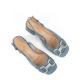 Alma En Pena Дамски сини обувки с отворена пета - изглед 4