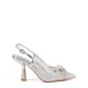 Alma En Pena Дамски сребърни обувки с панделка - изглед 1