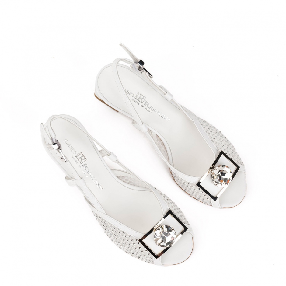 RENZONI Дамски бели сандали - изглед 4