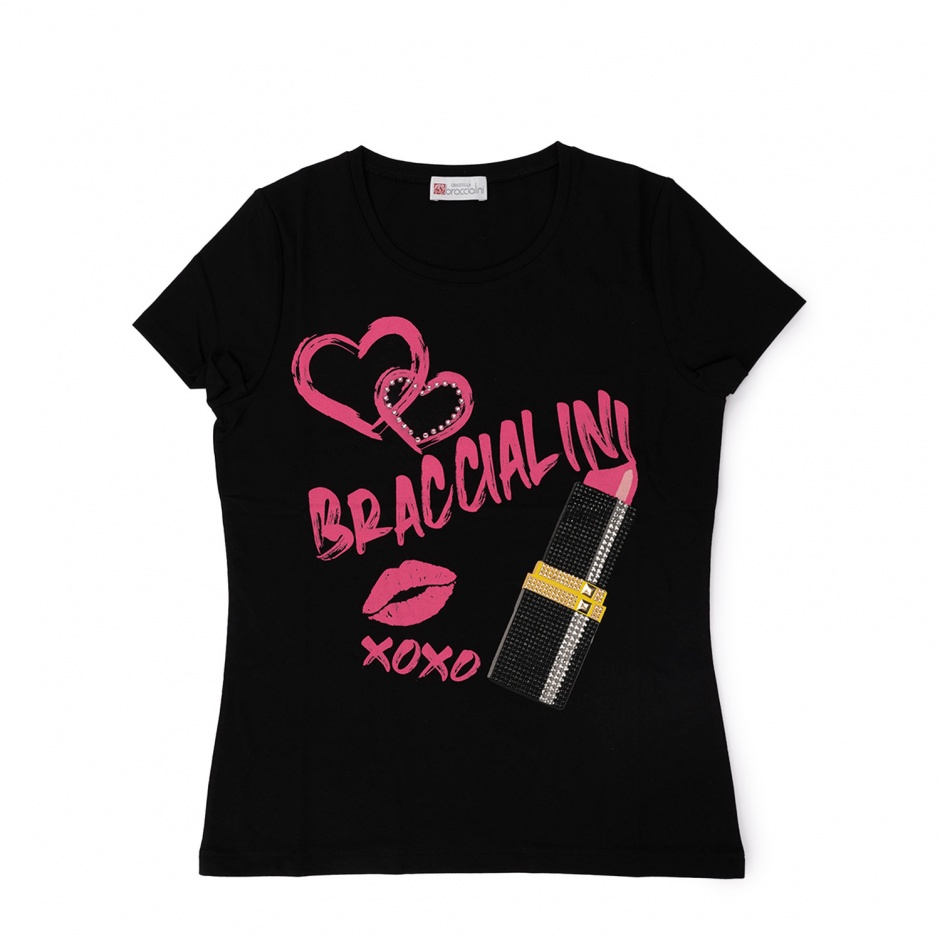 Braccialini Дамска черна памучна тениска - изглед 1