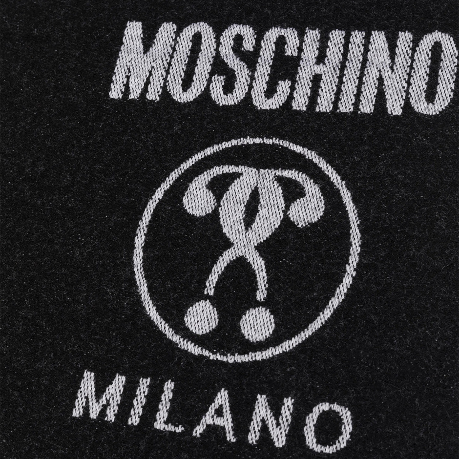 MOSCHINO Вълнен шал с лого - изглед 5