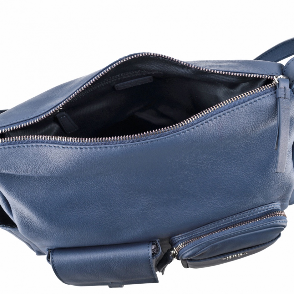 TOSCA BLU Дамска синя кожена чанта - изглед 3