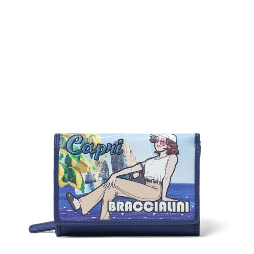 Braccialini Дамски портфейл с щампа Capri