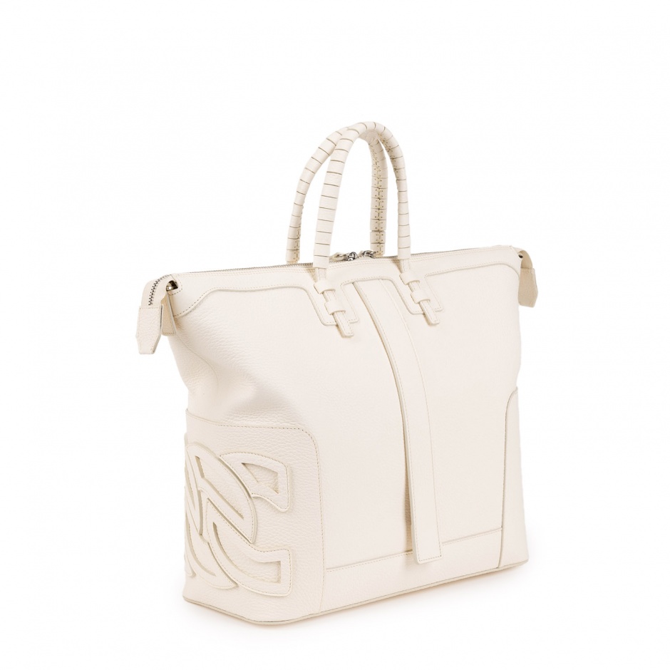 Casadei Дамска бяла кожена чанта C-STYLE - изглед 3