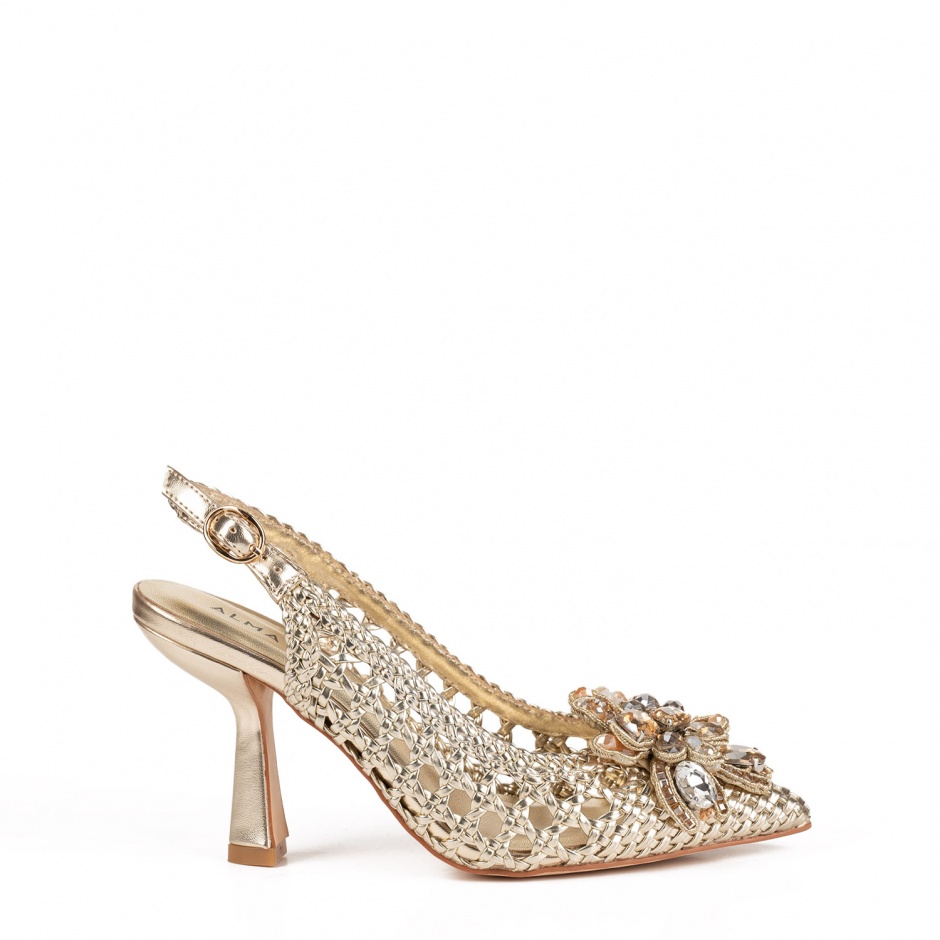 Alma En Pena Дамски златни обувки - изглед 1